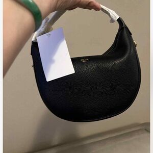 Celine Black Leather Shoulder Bag
